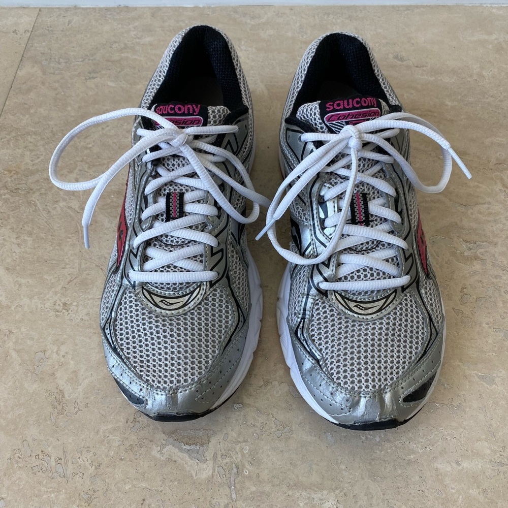 Saucony Gray and Pink Athletic Running Shoes
